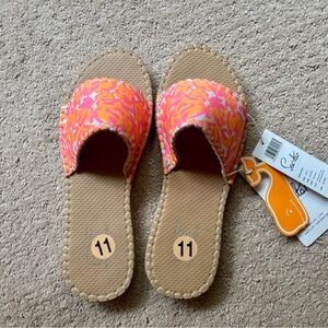 Vineyard Vines Sea Star Pink and Orange Patterned Sandals Women’s Size 11